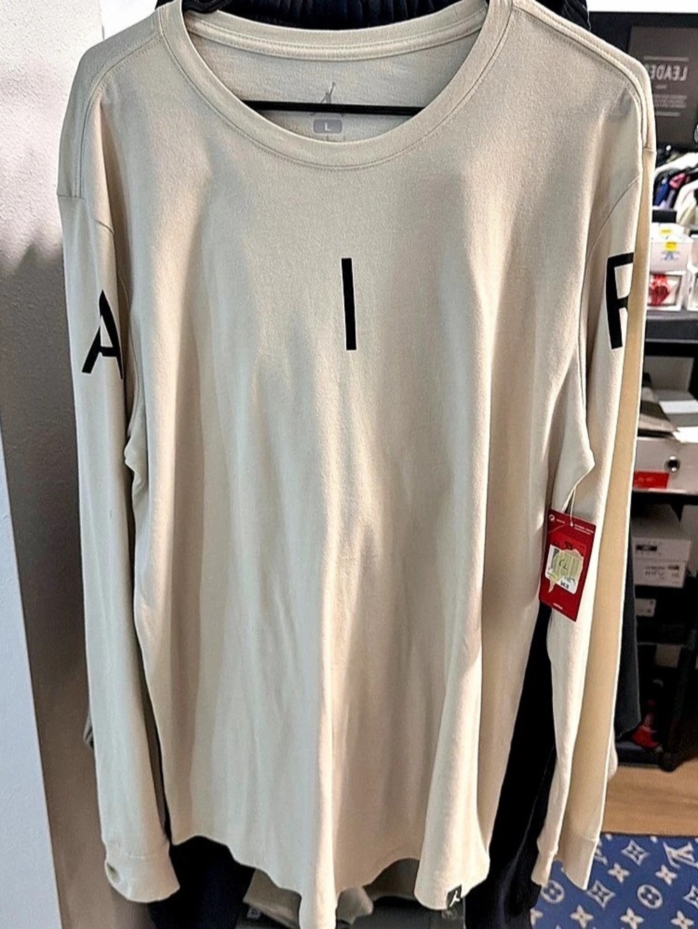 Jordan Long Sleeve Shirt in Cream Large NWT